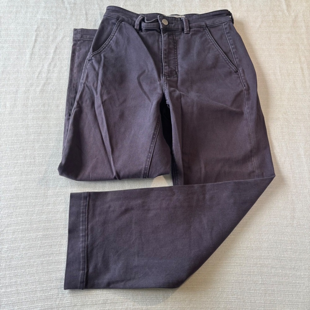 Everlane Women Cropped Straight Leg Chino Pants Burgandy Size 4 High Rise